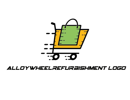 shopping bag in shopping cart