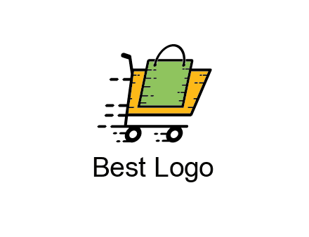 shopping bag in shopping cart