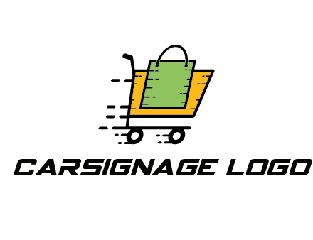shopping bag in shopping cart