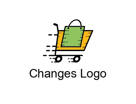 shopping bag in shopping cart