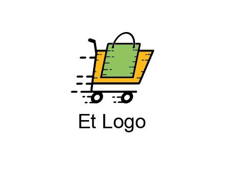 shopping bag in shopping cart