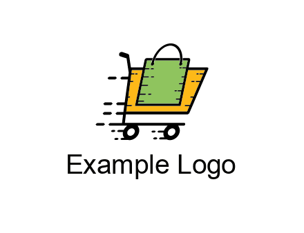 shopping bag in shopping cart