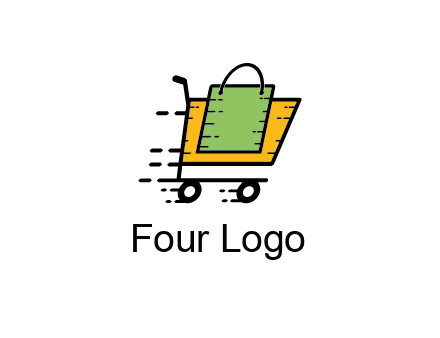 shopping bag in shopping cart