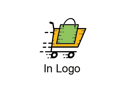 shopping bag in shopping cart