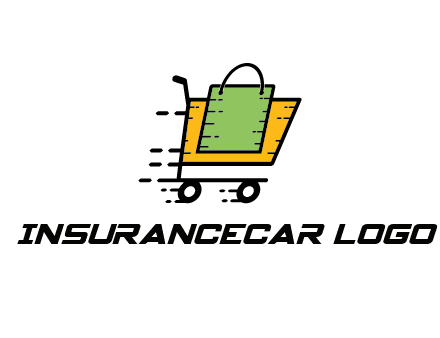shopping bag in shopping cart