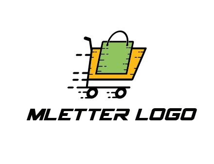 shopping bag in shopping cart