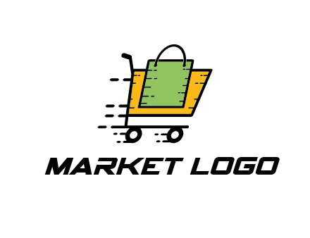 shopping bag in shopping cart