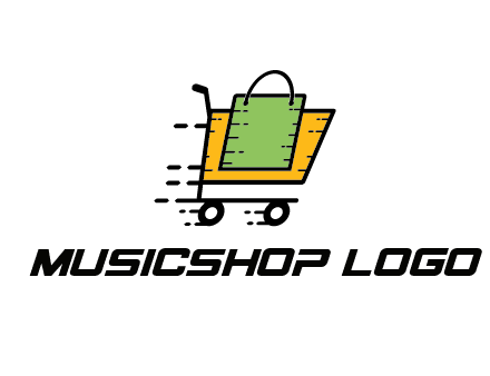 shopping bag in shopping cart