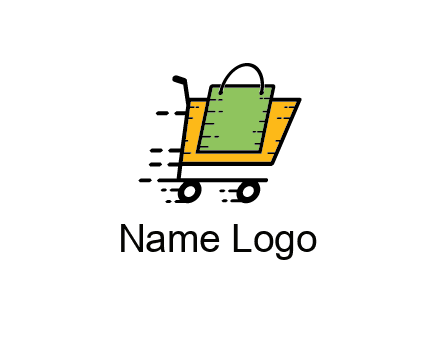 shopping bag in shopping cart