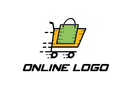 shopping bag in shopping cart