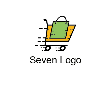shopping bag in shopping cart