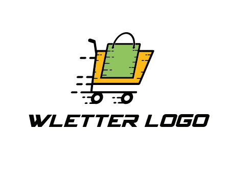 shopping bag in shopping cart