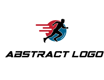 circle behind man running 