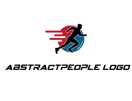 circle behind man running 