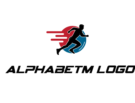 circle behind man running 