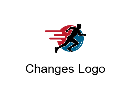 circle behind man running 
