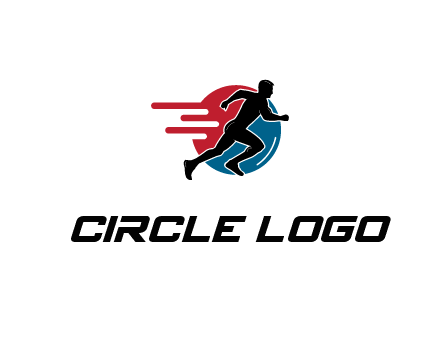 circle behind man running 