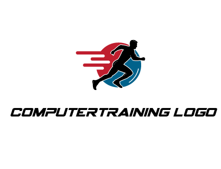 circle behind man running 