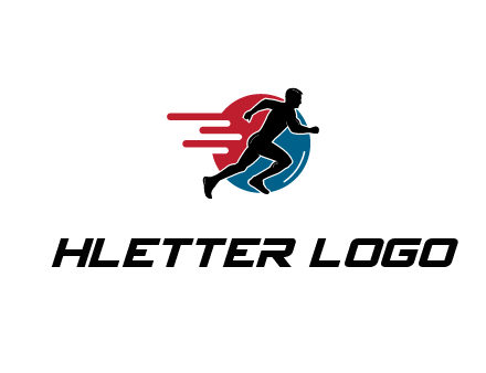circle behind man running 