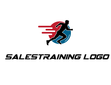 circle behind man running 
