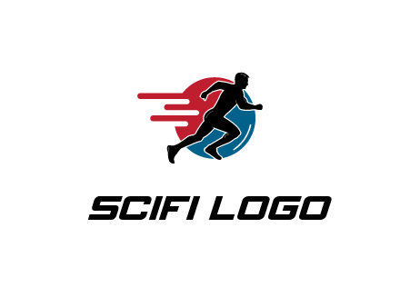 circle behind man running 