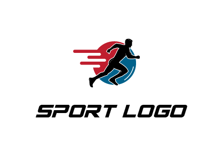 circle behind man running 