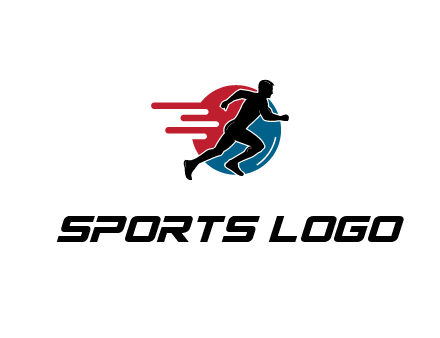 circle behind man running 