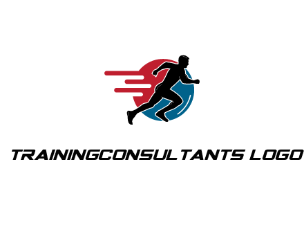 circle behind man running 