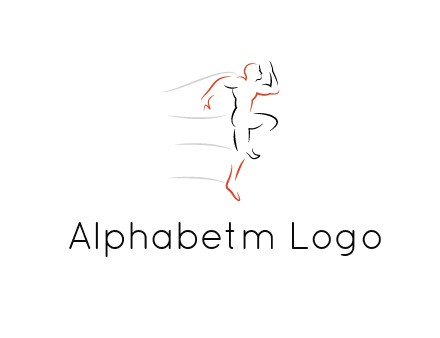 abstract line art man jogging 