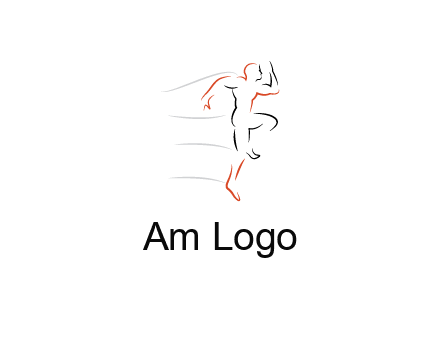 abstract line art man jogging 