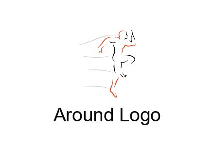 abstract line art man jogging 