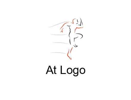 abstract line art man jogging 