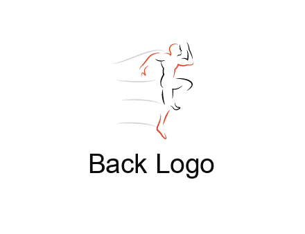 abstract line art man jogging 