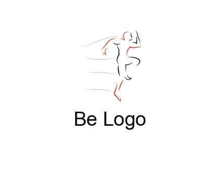 abstract line art man jogging 