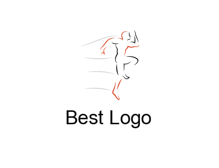 abstract line art man jogging 