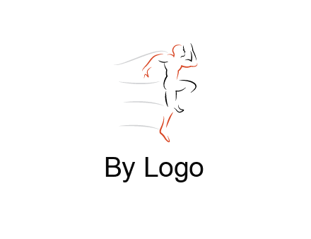 abstract line art man jogging 