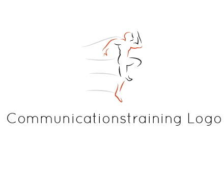 abstract line art man jogging 
