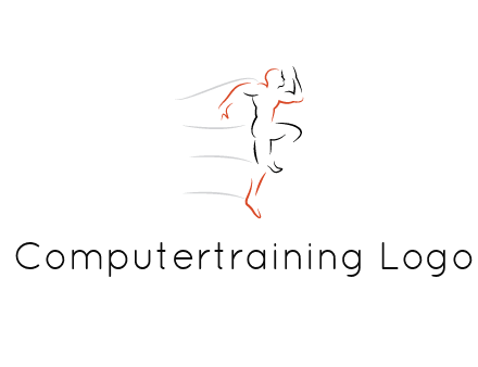 abstract line art man jogging 