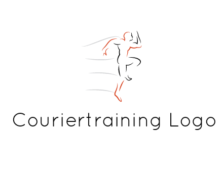 abstract line art man jogging 