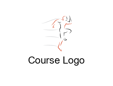 abstract line art man jogging 