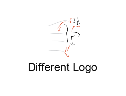 abstract line art man jogging 
