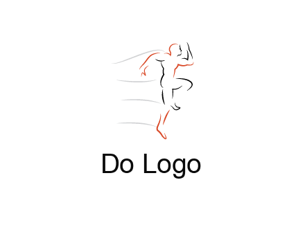 abstract line art man jogging 