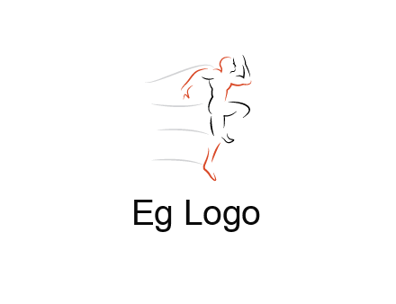 abstract line art man jogging 
