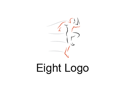 abstract line art man jogging 