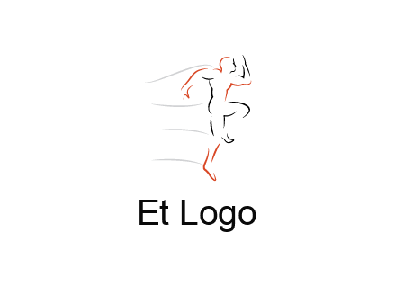 abstract line art man jogging 