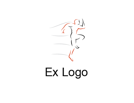 abstract line art man jogging 