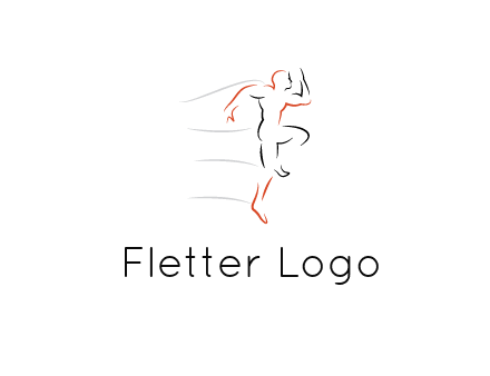 abstract line art man jogging 