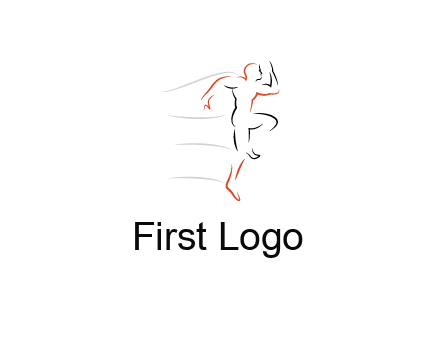 abstract line art man jogging 