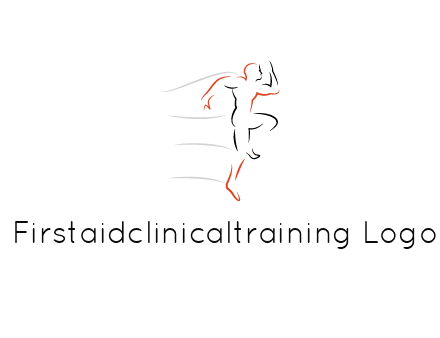 abstract line art man jogging 