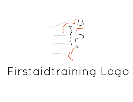 abstract line art man jogging 